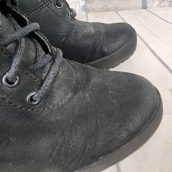 Timberland Camdale Field  Black Suede Leather High Heel Lace Up Ankle Boot 6.5 - Picture 5 of 16